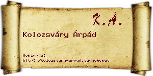 Kolozsváry Árpád névjegykártya